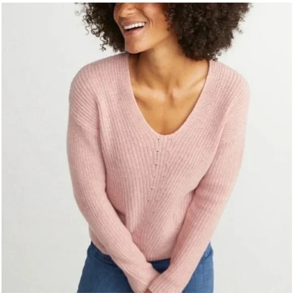 Marine Layer Cashmere Blend Elisa V-Neck Sweater large - Picture 1 of 7